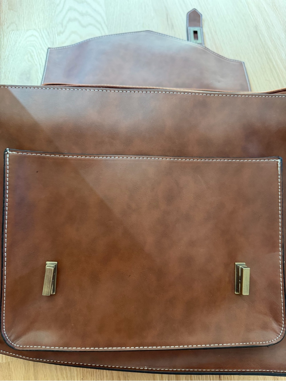 Brown Floral Laser-Cut Satchel Handbag with Adjustable Strap - Picture 3 of 5
